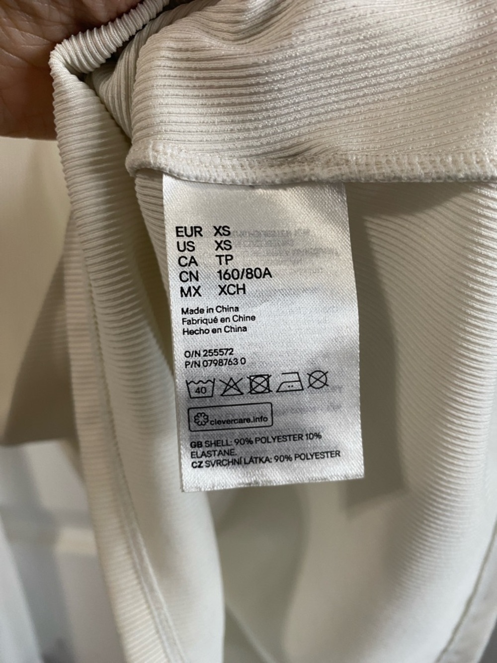 H&M Ribbed Mock Neck Top in Cream - Picture 7 of 7